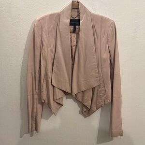 BCBGMaxAzria Blush pink Draped Leather Jacket